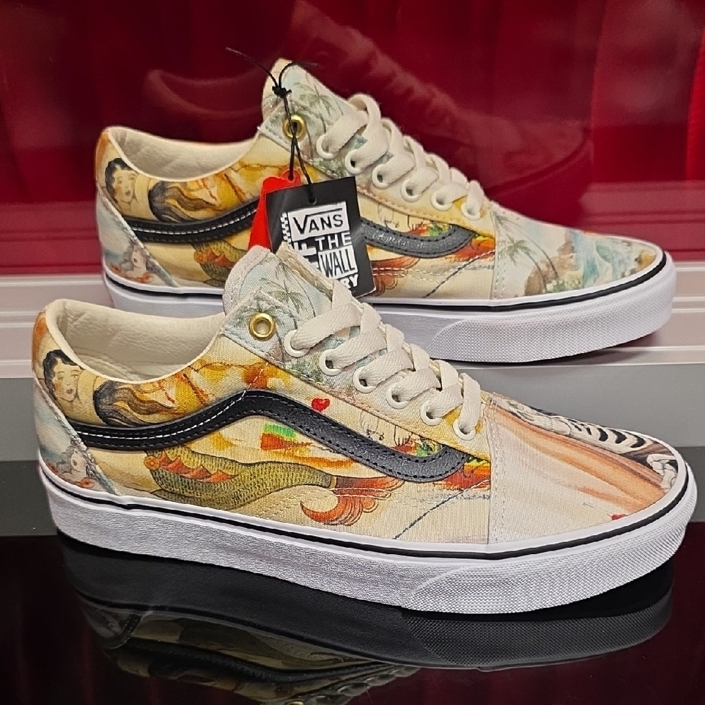 Vans Old Skool Mermaid Ocean Art  Men’s 7 Women’s 8.5 New